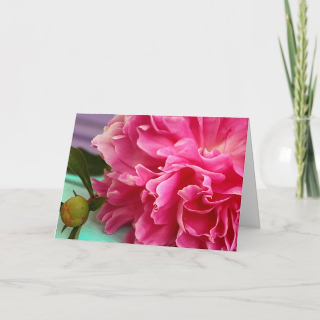 Tom Elegant för inre Söt Rosa Blommigt  vikt Anteckningskort (Framsida)