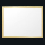 Tom Elegant Guld Anteckningsblock<br><div class="desc">Tomt Anteckningsblock har tomt utrymme med guld gräns.</div>
