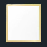 Tom Elegant Guld Anteckningsblock<br><div class="desc">Tomt Anteckningsblock har tomt utrymme med guld gräns. Observera: Folidinformationen simuleras i teckningen. Ingen faktisk folie kommer att användas vid skapar av denna produkt.</div>
