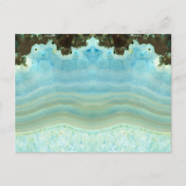 Tom Elegant Kristall Blå Spara Datum Fest Meddelande Vykort (Framsida)