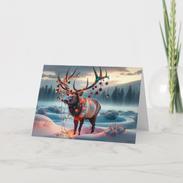 TOM ELK JUL - JULGRAN FÖSTÖRD HELGKORT (Framsida)