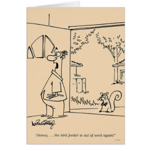 Tom fågelförlagematare hälsningskort