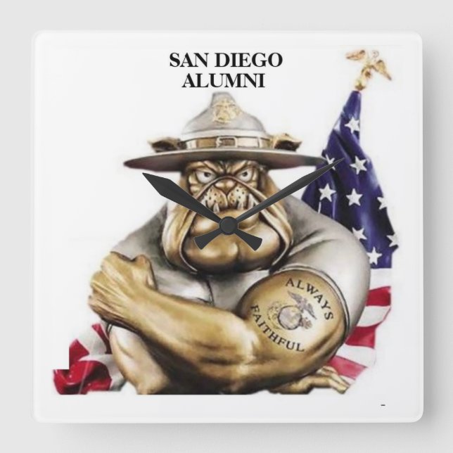 Töm Fi-väggklocka Fyrkantig Klocka (Framsida)