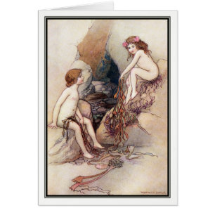 Tom finner en vattenbaby av Warwick Goble Hälsningskort