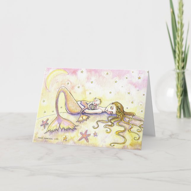 Tom ~ för sjöjungfru- och babyhälsningkort kort (Framsida)
