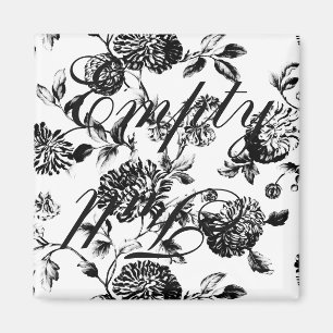 Tom Fullt Black Vintage Blommigt Toile Dishwasher Magnet