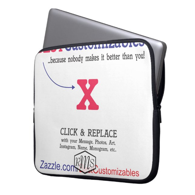 Tom gåvamall för anpassade laptop fodral (Framsidan Vänster)