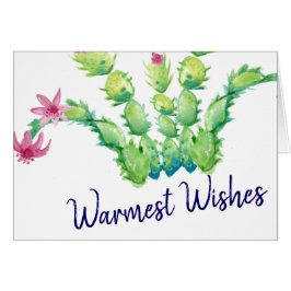 Tom glad helg för vattenfärgjulkaktus hälsningskort