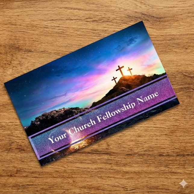Tom Grav Tre Kor Solset Church Pastor Visitkort (Beautiful three crosses empty tomb church cards)