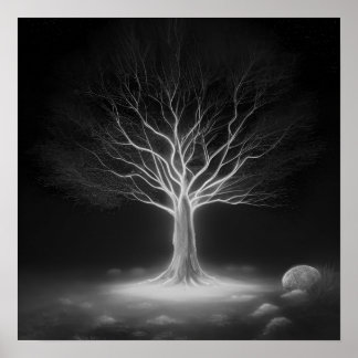 Tom Grenar som växlar Träd - B&W Poster