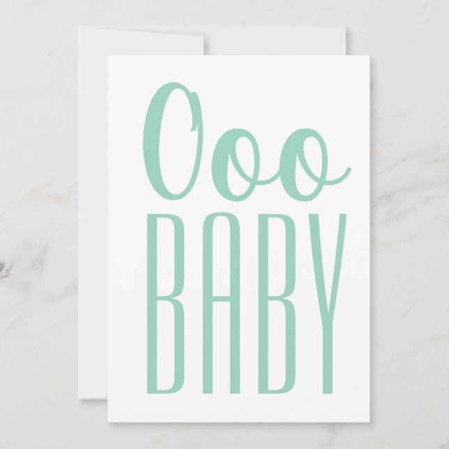 Tom Grönt OOO BABY: Pojke eller Shower Hälsning Julkort (Framsida)