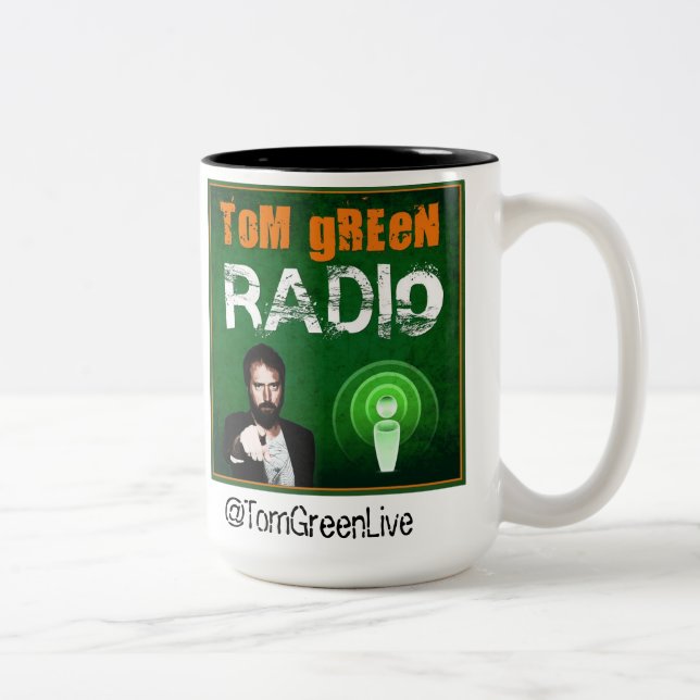 Tom grönt radiosände kaffemuggen Två-Tonad mugg (Höger)