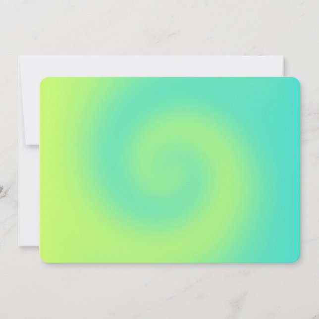 Tom Gult Turkos Ombre Twirl Inbjudningar (Framsida)