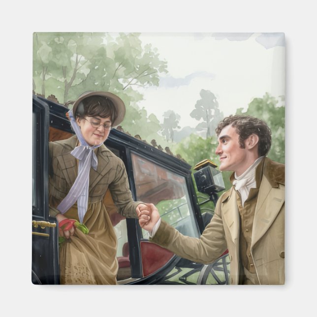 Tom handing Mary out of a carriage Magnet (Framsidan)