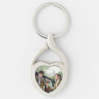 Tom handing Mary out of a carriage Twisted Heart Silverfärgad Nyckelring