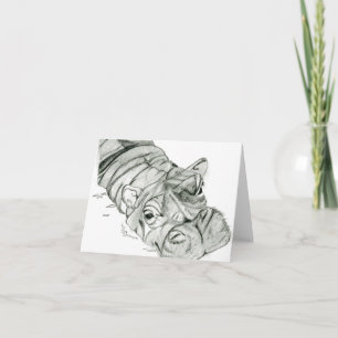 Tom Hippo-anteckning Tack Kort