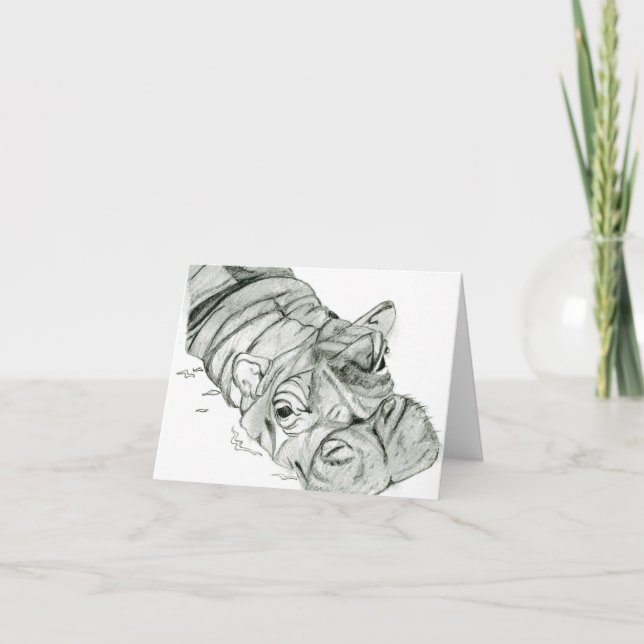 Tom Hippo-anteckning Tack Kort (Framsida)