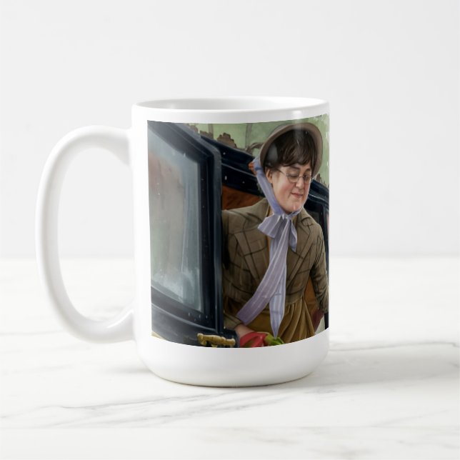 Tom hjälper Mary ut ur vagnen Kaffemugg (Vänster)