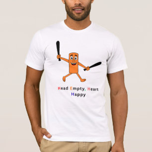 Tom Huvud Tomt Hjärta Glad Rolig Grafisk Herr-T-Sh T Shirt