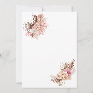 Tom inbjudan DIY Boho Dusty Ro Blommigt
