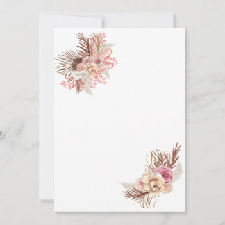 Tom inbjudan DIY Boho Dusty Ro Blommigt