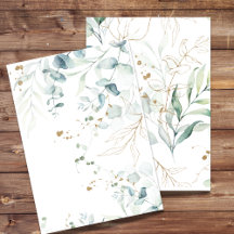 Tom inbjudan Eukalyptusgrönska, guldvirvel