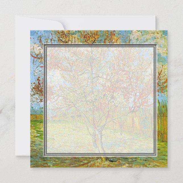 tom inbjudan, Rosa Peach Träd i Blommar Inbjudningar (Framsida)