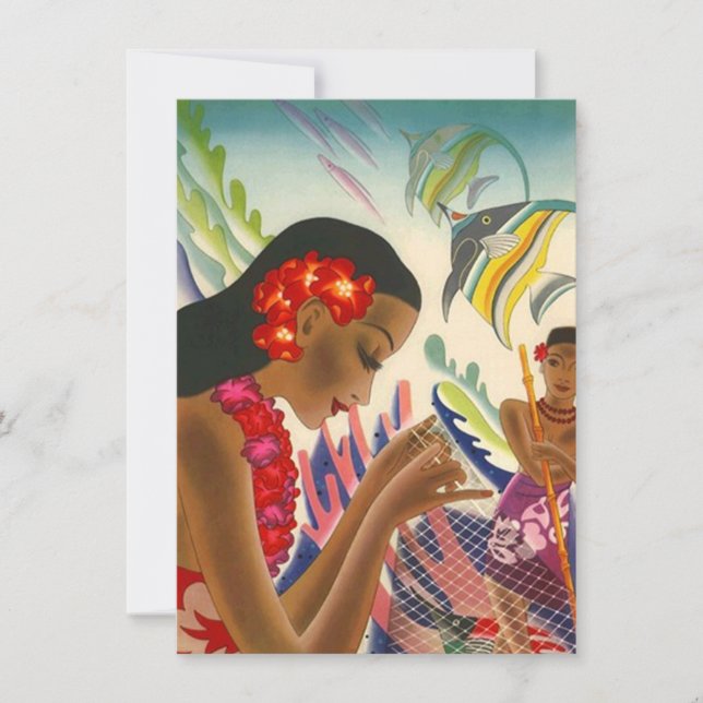 Tom inbjudan till Inbjudan Tiki Tropical Luau Part (Framsida)