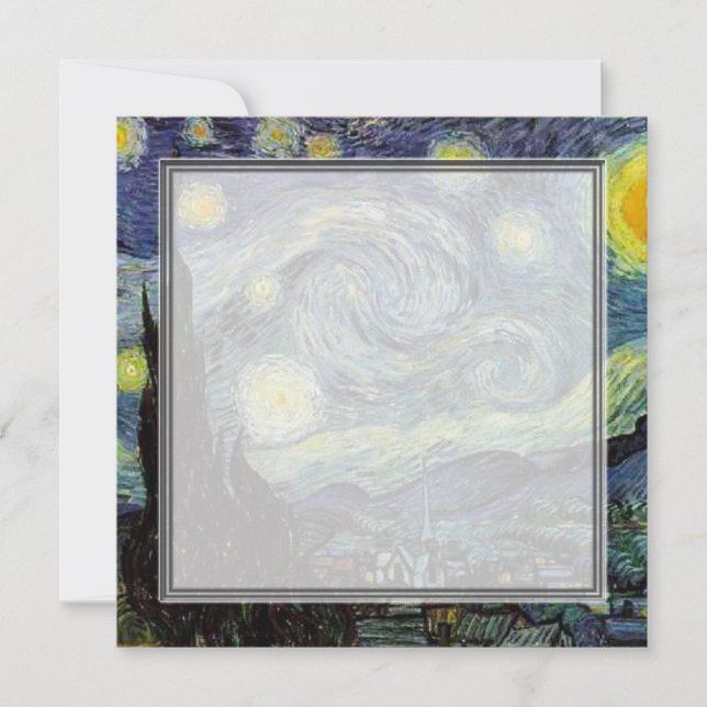 tom inbjudan, van Gogh stjärnklar natt Inbjudningar (Framsida)