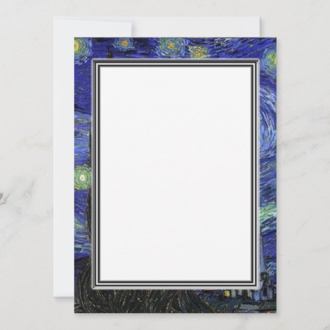 tom inbjudan, van Gogh stjärnklar natt Inbjudningar (Framsida)