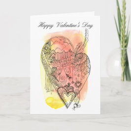 Tom insida av Edwardian Stil Valentine Kort