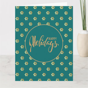 Tom insida Teal Guld Glad helg Chrismas Kort