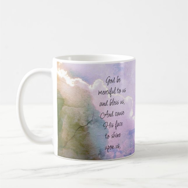 Tom Inuti Vacker Psalm 67 Välsignelse Över Oss Kaffemugg (Vänster)