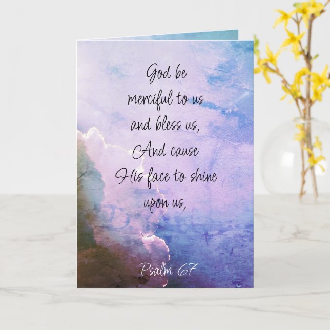 Tom Inuti Vacker Psalm 67 Välsignelse Över Oss Kort (Gul blomma)