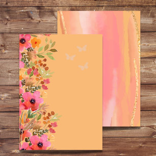 Tom Invitation DIY Persika Rosa Trädgårdsblommor Inbjudningar