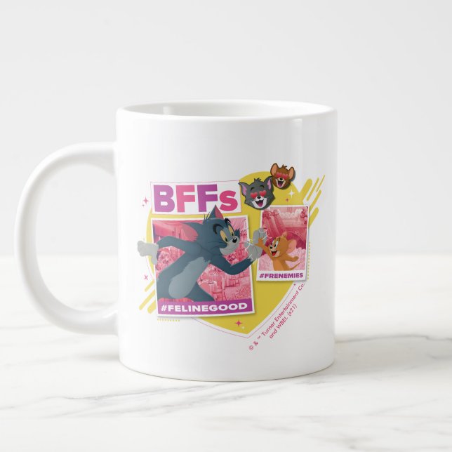 Tom & Jerry BFF s Photo Emoji Collage Jumbo Mugg (Vänster)