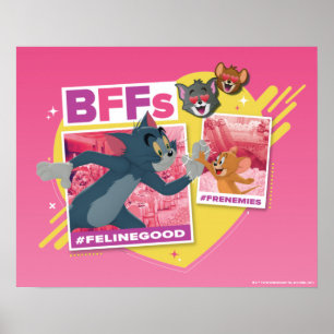 Tom & Jerry BFFs Photo Emoji Collage Poster