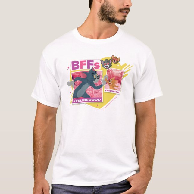 Tom & Jerry BFFs Photo Emoji Collage T Shirt (Framsida)