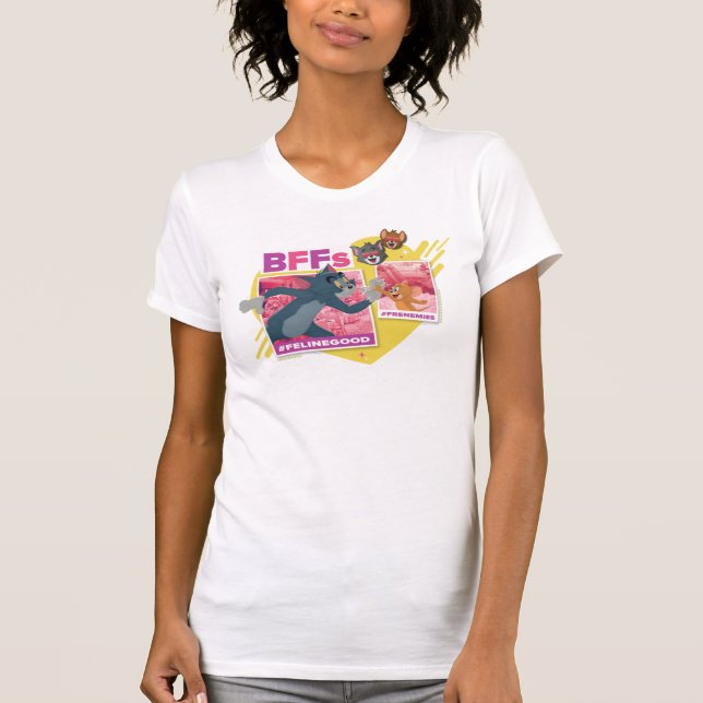 Tom & Jerry BFFs Photo Emoji Collage T Shirt (Framsida)