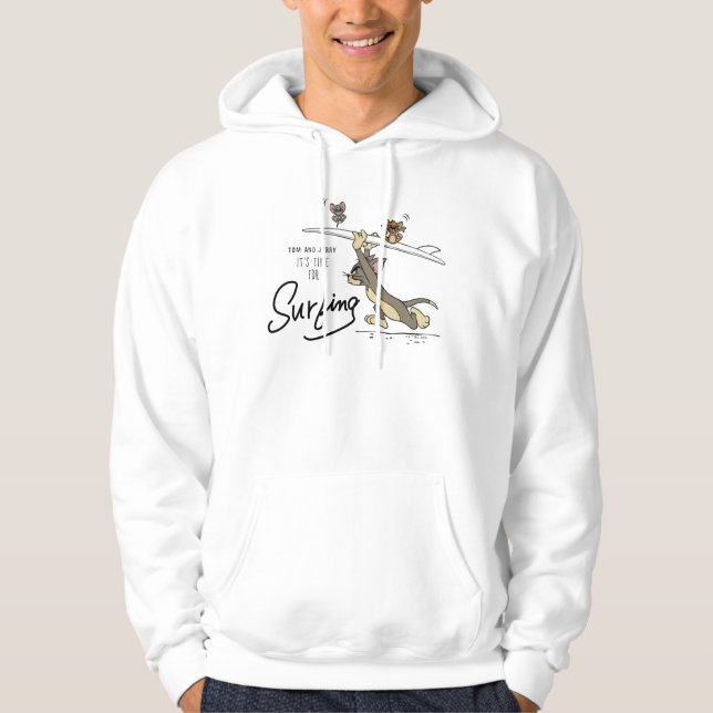 Tom & Jerry "det är dags att surfa" Hoodie (Framsida)