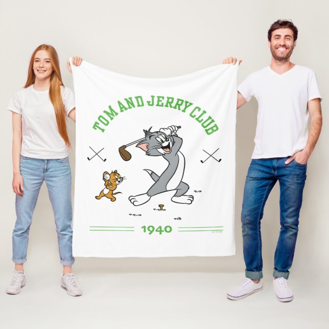 Tom & Jerry Golfing Klubb 1940 Fleecefilt (På plats)
