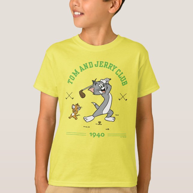 Tom & Jerry Golfing Klubb 1940 T Shirt (Framsida)