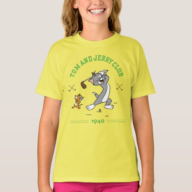 Tom & Jerry Golfing Klubb 1940 T Shirt (Framsida)