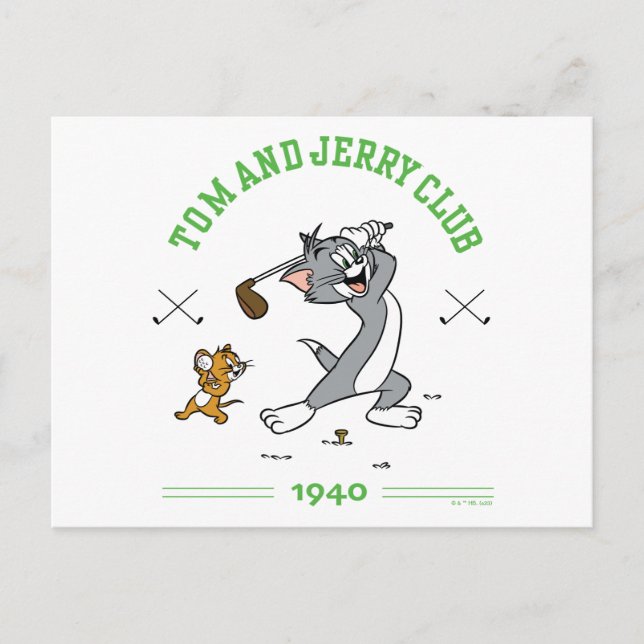 Tom & Jerry Golfing Klubb 1940 Vykort (Framsida)