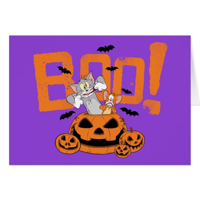 Tom & Jerry | Happy halloween Boo Hälsningskort (Framsidan Horizontal)