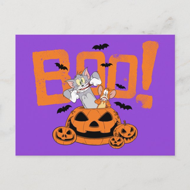 Tom & Jerry | Happy halloween Boo Vykort (Framsida)