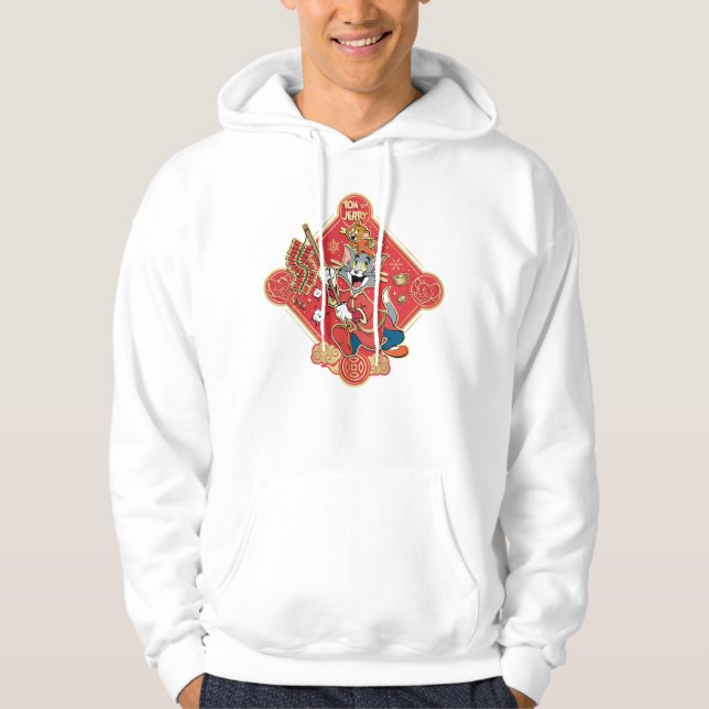Tom & Jerry Lighting Firecrackers Hoodie (Framsida)
