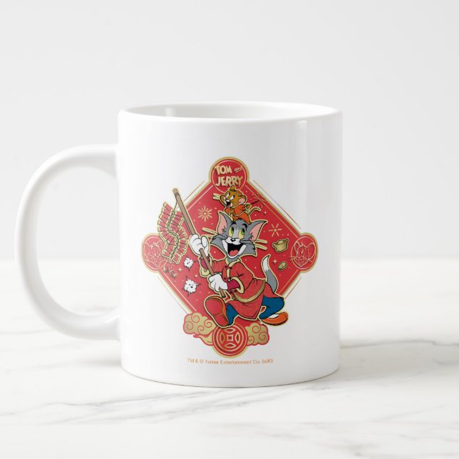 Tom & Jerry Lighting Firecrackers Jumbo Mugg (Vänster)