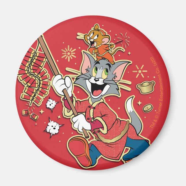 Tom & Jerry Lighting Firecrackers Magnet (Framsidan)