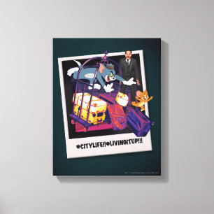 Tom & Jerry Luggage Crash Photograph Canvastryck